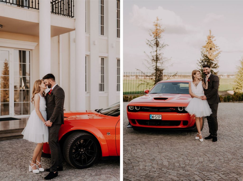 sesja z samochodem dodge challenger